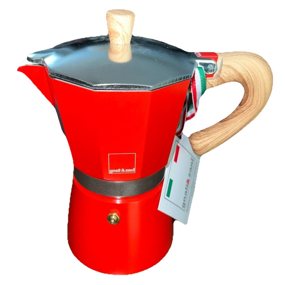 Gnali & Zani VEZ Venezia Coffee Maker 3 Cups Induction Bright Red
